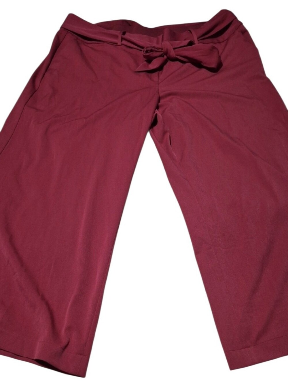 Lane Bryant Size 26R Red High Rise Wide Leg Pants Belt